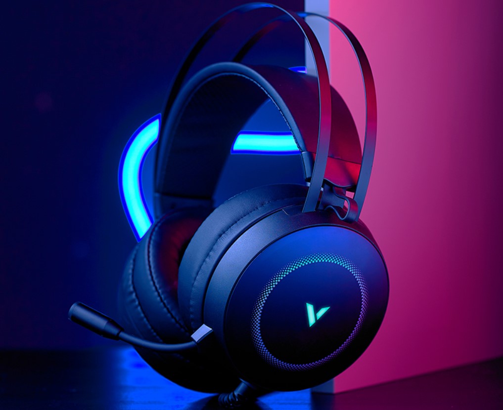 RAPOO VH160 Headset 7.1 Surround Sound Stereo Headphone USB Microphone Breathing RGB LED Lightweight, PC Gaming RAPOO VH160 Headset 7.1 Surround Sound Stereo Headphone USB Microphone Breathing RGB LED Lightweight, PC Gaming